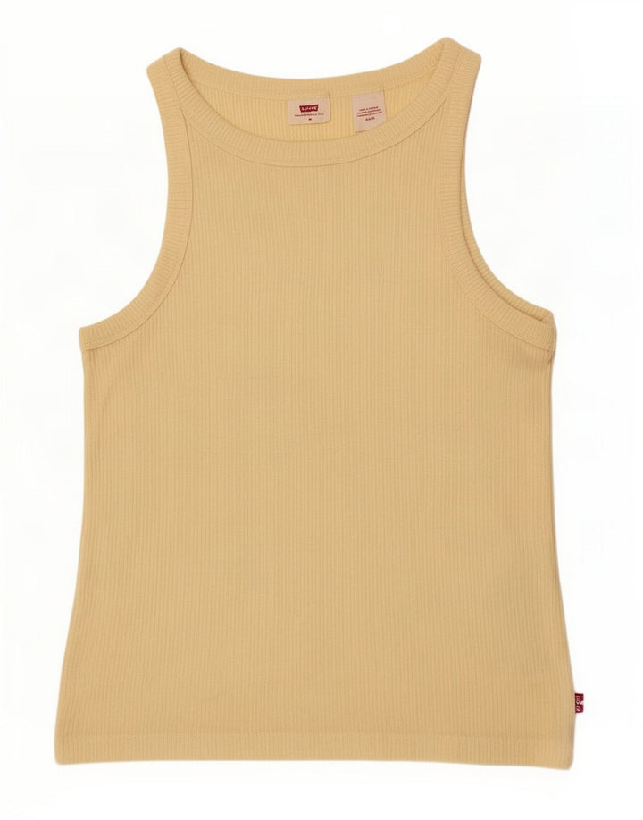 Levi's Débardeur Femme UK 12 Moyen Jaune Modal