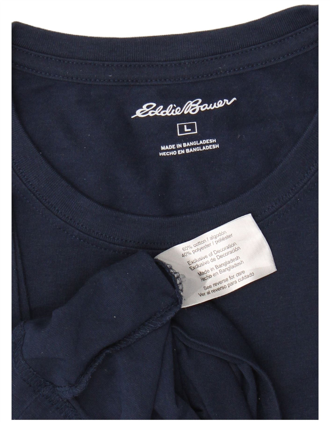 EDDIE BAUER T-Shirt Homme Top Large Bleu Marine Coton