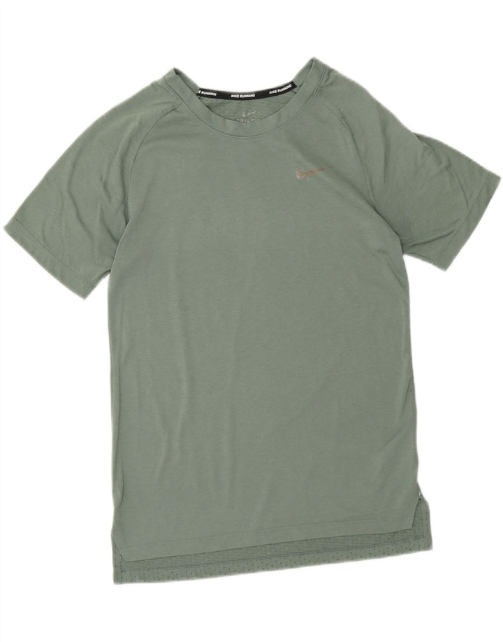 NIKE T-shirt Dri Fit pour femme UK 10 Petit Vert Polyester