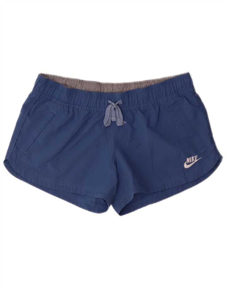 NIKE Short de sport pour femme US 12/14 Large Bleu Polyester