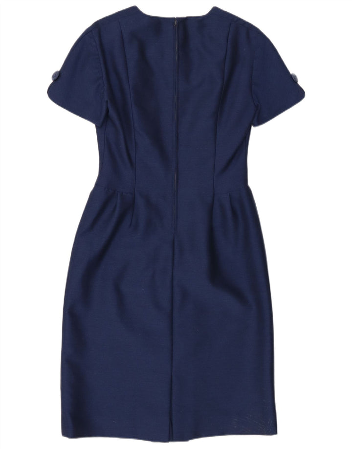 robe fourreau femme vintage UK 10 Petit Bleu Marine