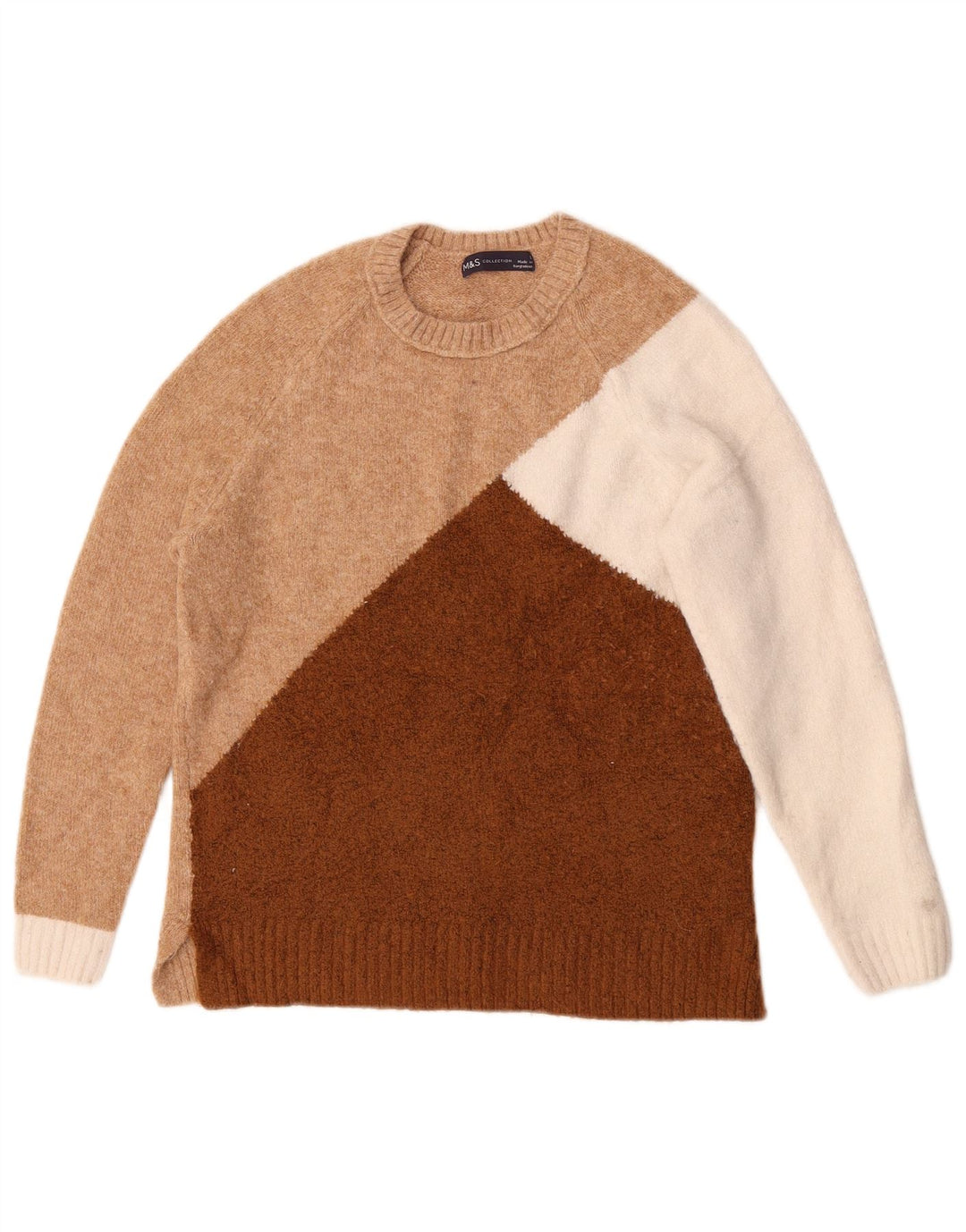 Marks & Spencer Pull à col rond pour femme UK 10 Petit Marron