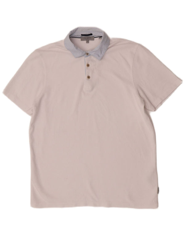 Ted Baker Polo Homme Taille 3 Medium Blanc Viscose