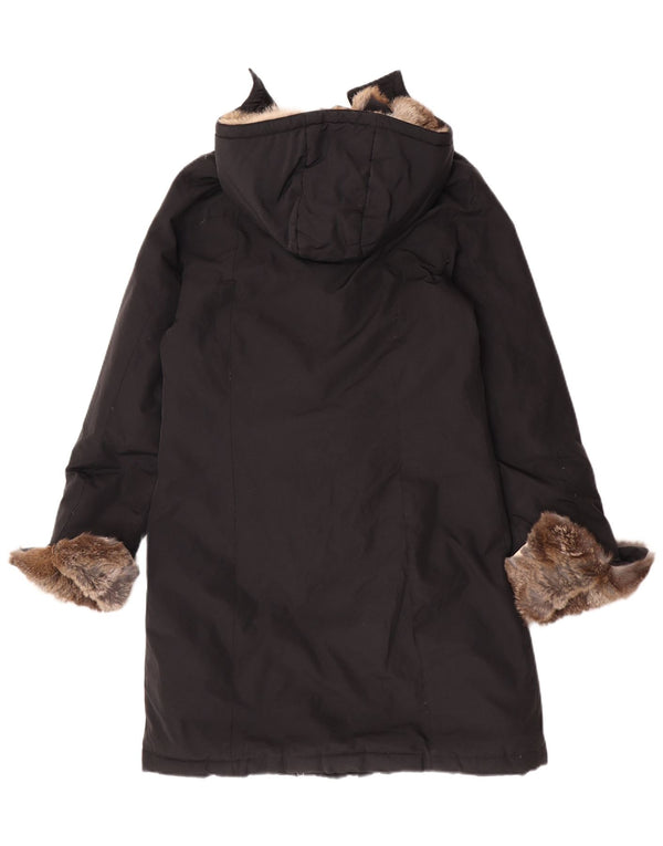 Woolrich Manteau rembourré à capuche pour femme UK 10 Small Noir Coton
