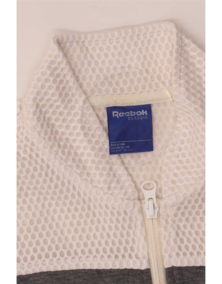 Reebok Veste de survêtement pour femme UK 4/6 XS Blanc Colorblock Polyester