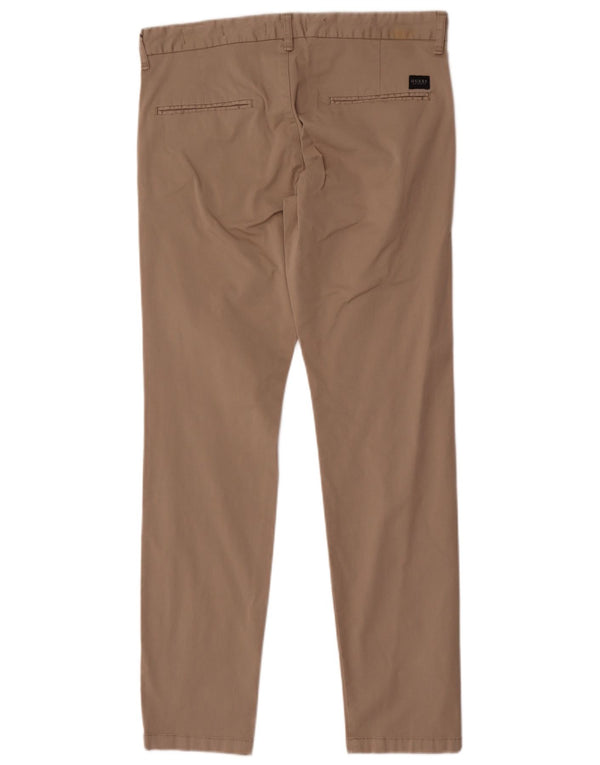 Guess Pantalon Chino Slim Homme W32 L32 Beige Coton