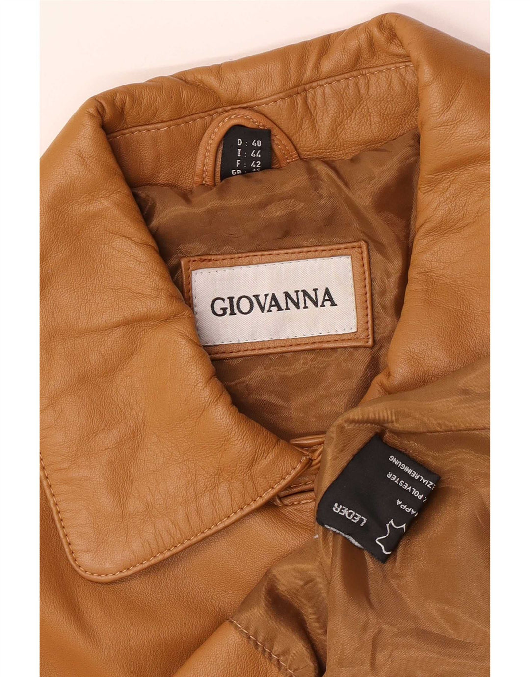 Veste en cuir pour femme UK 14 Large Beige