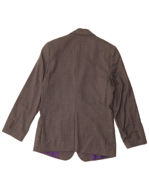 Ted Baker Veste Blazer 2 Boutons Garçon 9-10 Ans Gris Laine Vierge