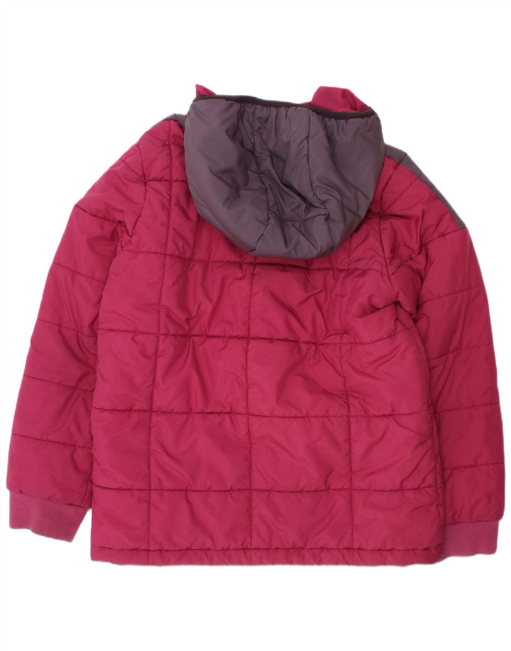 Adidas Veste matelassée à capuche pour garçon 9-10 ans Rose Colorblock Polyester