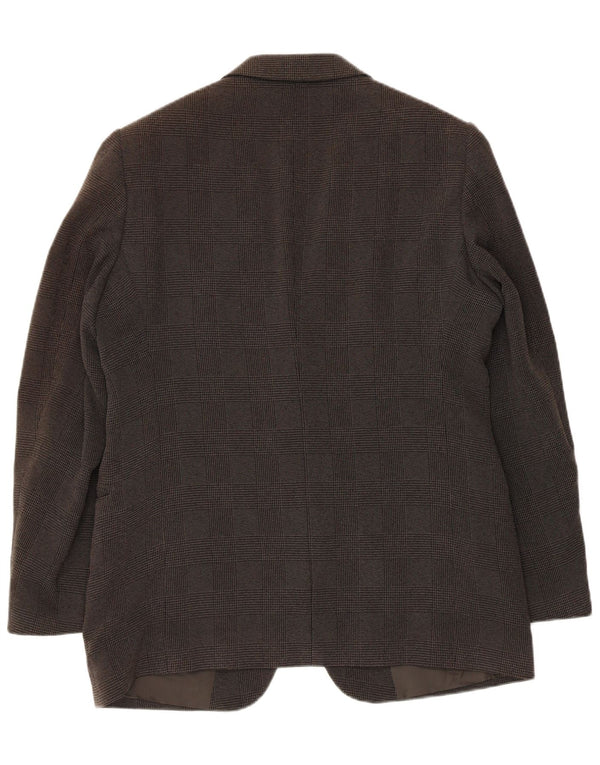 Armani Veste blazer à 2 boutons pour homme IT 52 en polyester pied-de-poule gris