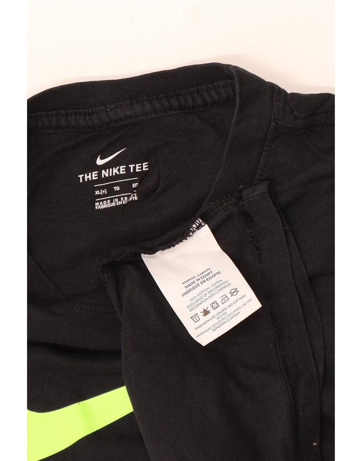 NIKE T-shirt graphique pour femme UK 18 XL Noir Coton