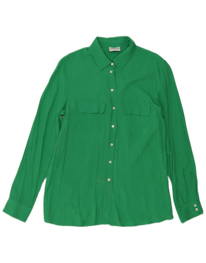 Marella Chemise Chemisier Femme UK 16 Large Vert