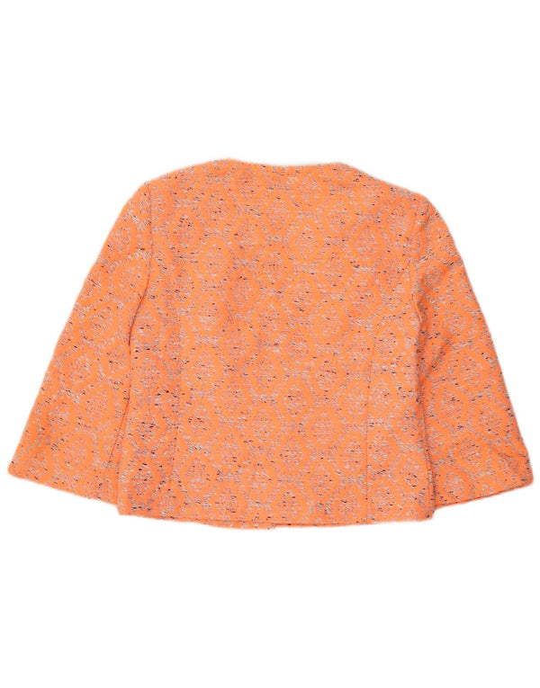 Marks & Spencer Veste boléro à manches 3/4 pour femme UK 10 Small Orange Ikat