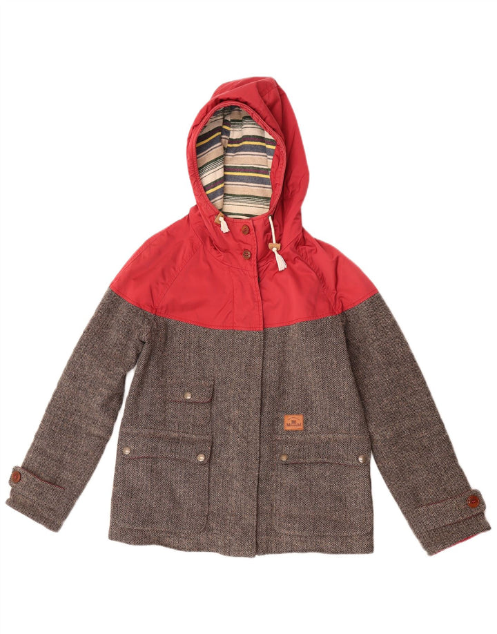 Museum Veste coupe-vent à capuche pour femme UK 10 Small Gris Colorblock Laine