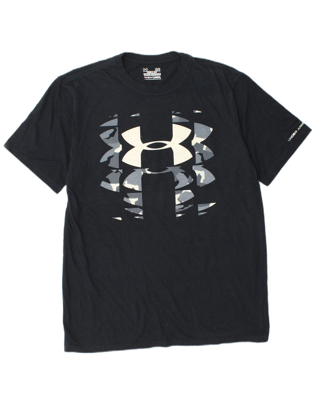 UNDER ARMOUR T-shirt Heat Gear Regular Graphic pour hommes, grand, en coton noir
