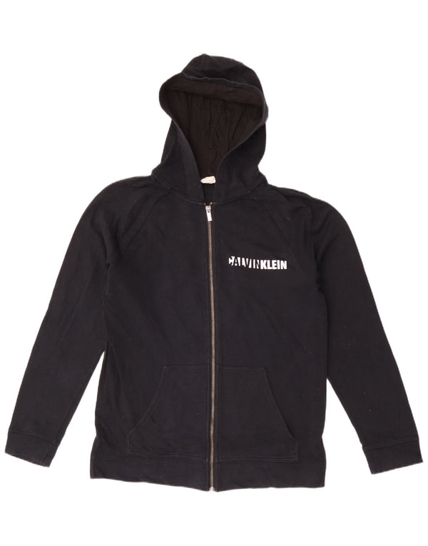 Calvin Klein Pull à Capuche Graphique Zippé Homme Noir Moyen