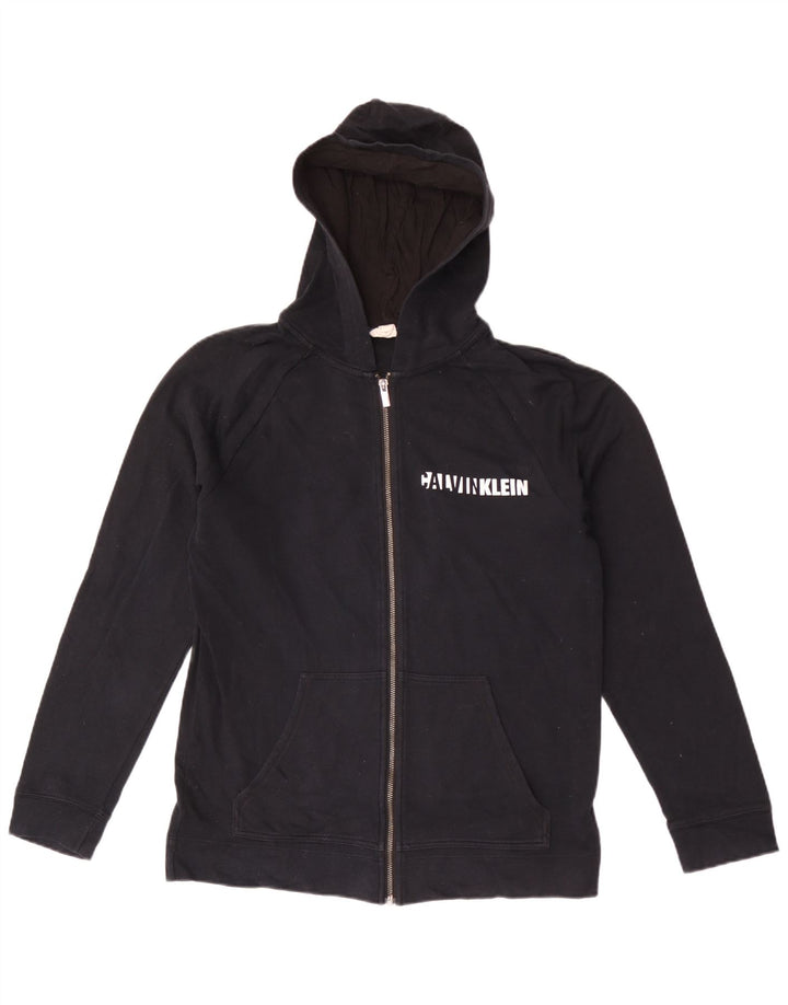 Calvin Klein Pull à Capuche Graphique Zippé Homme Noir Moyen