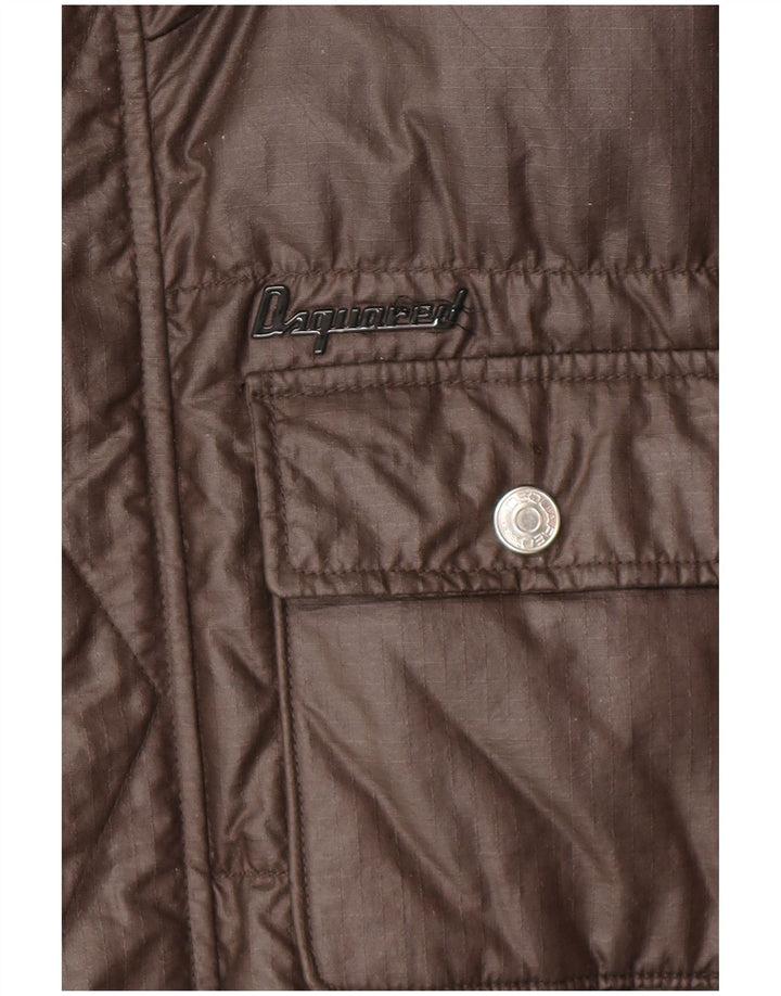 Dsquared Veste rembourrée zippée pour homme IT 48 Marron moyen Designer