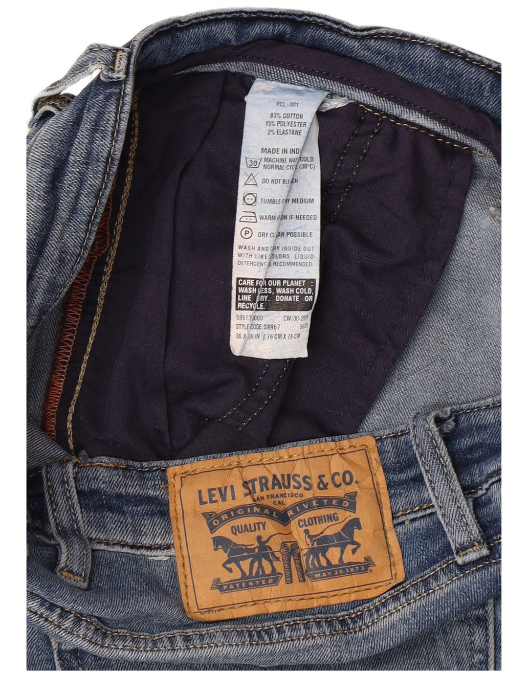 Levi's Jean Droit Femme W30 L25 Bleu Coton