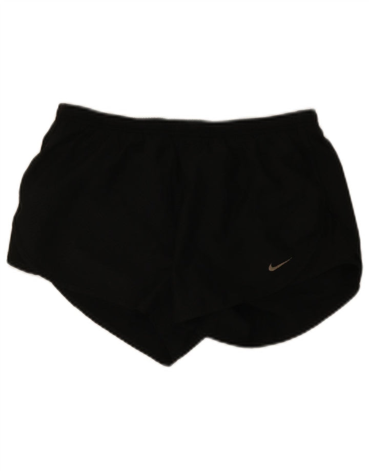 NIKE Short de sport Dri Fit pour femme UK 14 Chevron noir moyen
