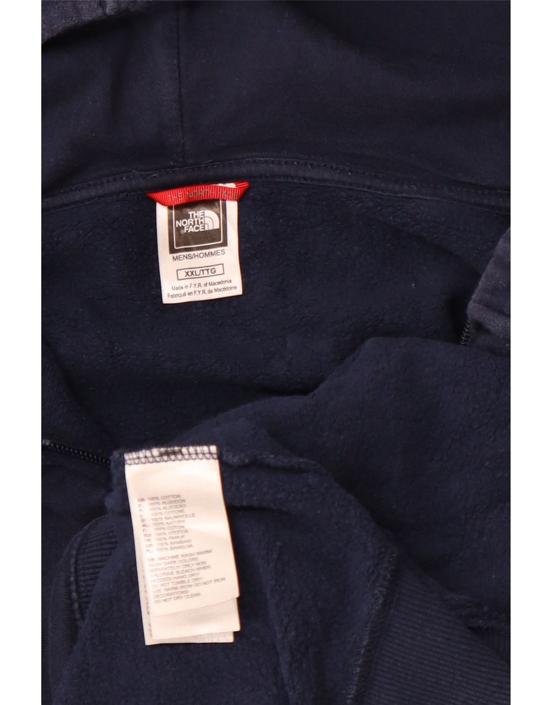 THE NORTH FACE Pull à capuche zippé pour homme 2XL en coton bleu marine