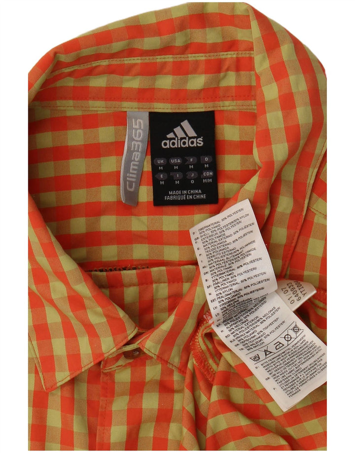 Adidas Chemise à manches courtes pour hommes en polyester vichy orange moyen