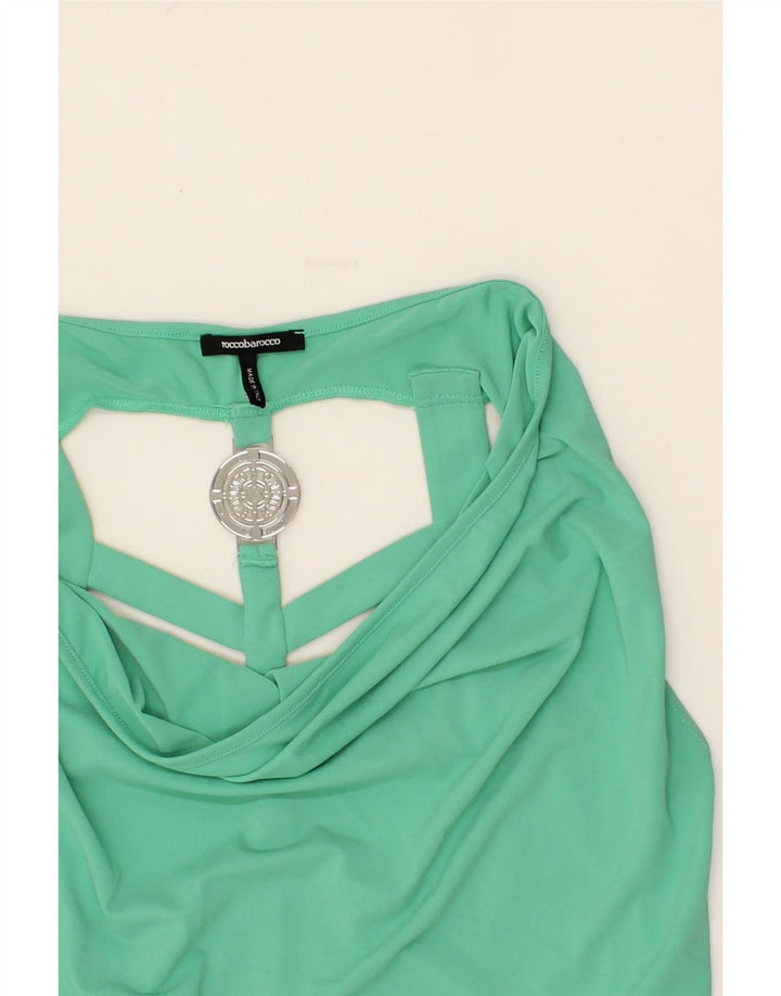 ROCCOBAROCCO Womens Off Shoulder Top IT 52 2XL Green Acrylic Vintage Roccobarocco and Second-Hand Roccobarocco from Messina Hembry 