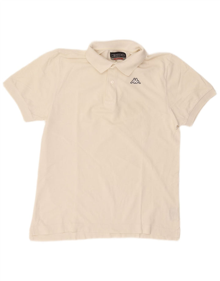 Kappa Polo Homme Blanc Cassé Moyen Coton