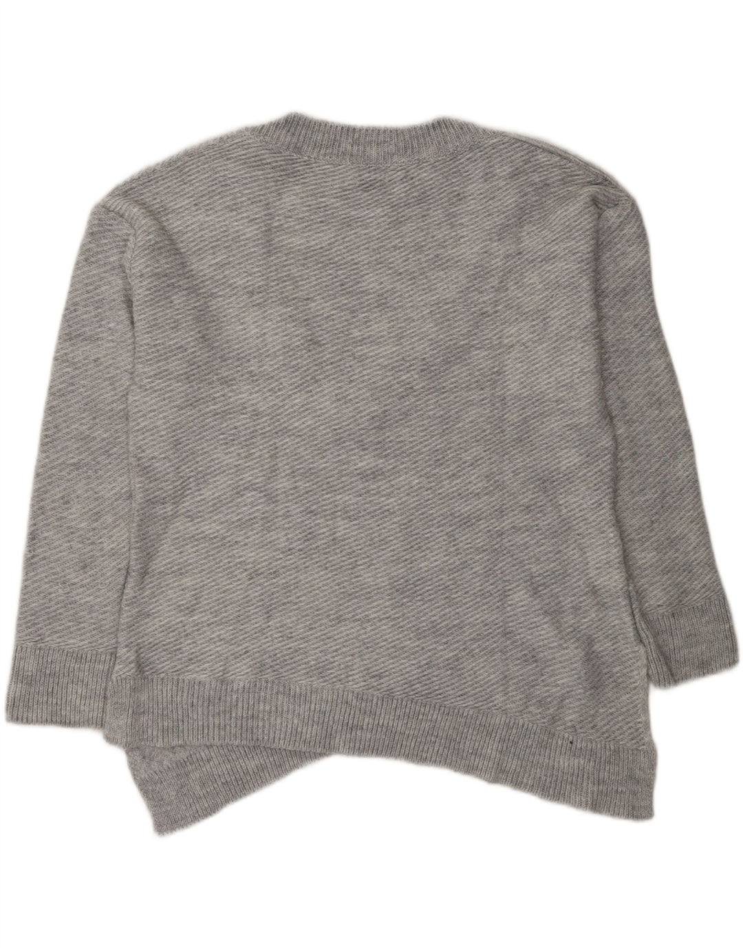 Zara Pull asymétrique surdimensionné à col en V pour femme UK 10 Petit Gris