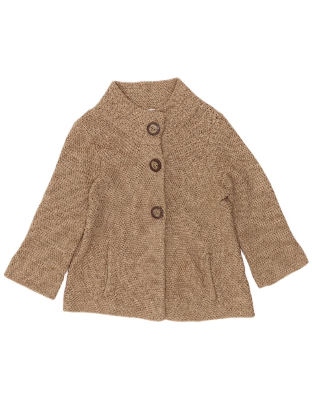 Marks & Spencer Pull cardigan à manches 3/4 pour femme Beige moyen UK 12