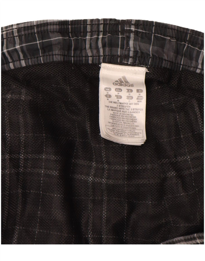 Adidas Short de bain homme gris moyen à carreaux en polyester