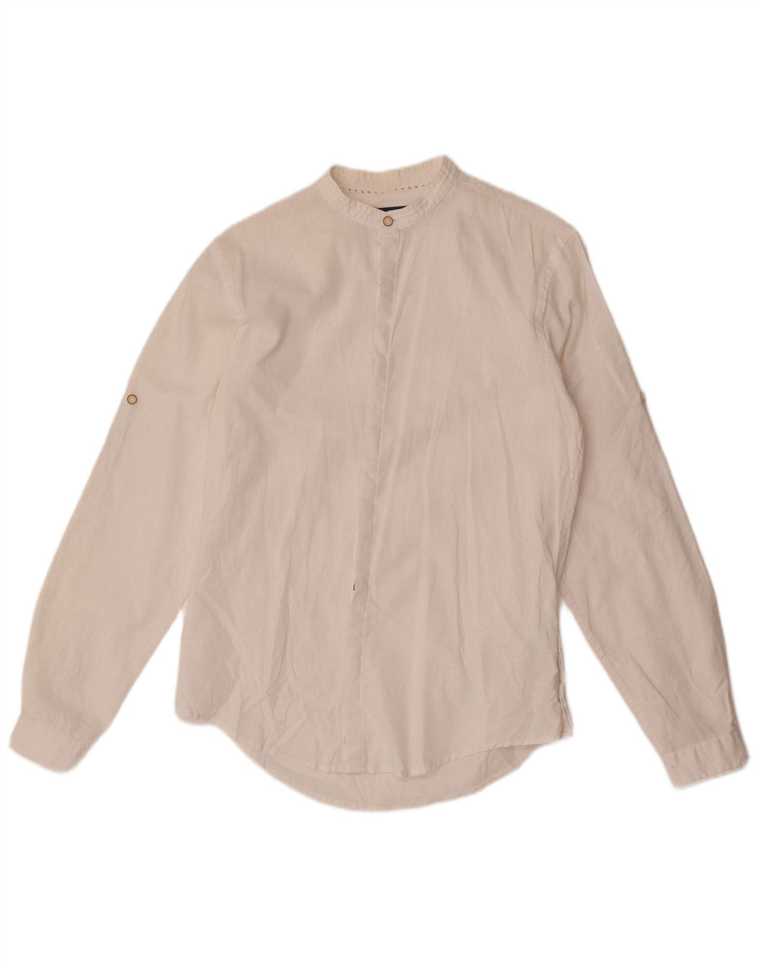 Zara Chemise Slim Fit Petit Lin Blanc