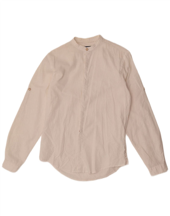 Zara Chemise Slim Fit Petit Lin Blanc