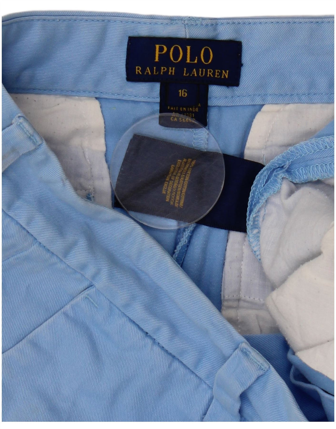 POLO RALPH LAUREN Short Chino Garçon 15-16 ans W30 Bleu Coton