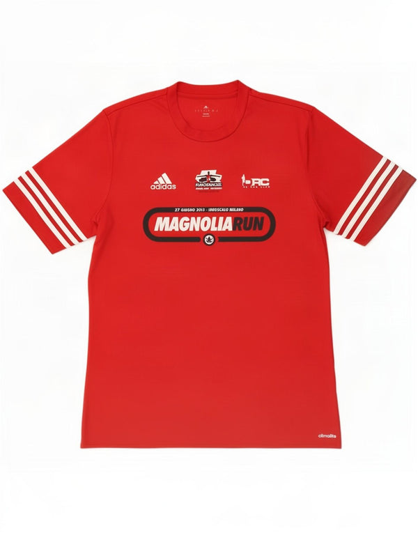 Adidas Mens Climalite Graphic T-Shirt Top Large Rouge Polyester