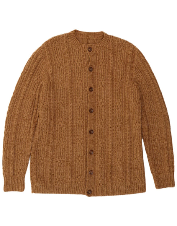 vintage Mens Cardigan Pull Grand Brun