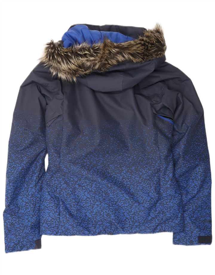 O'Neill Veste coupe-vent à capuche pour femme UK 10 Small Bleu marine à pois