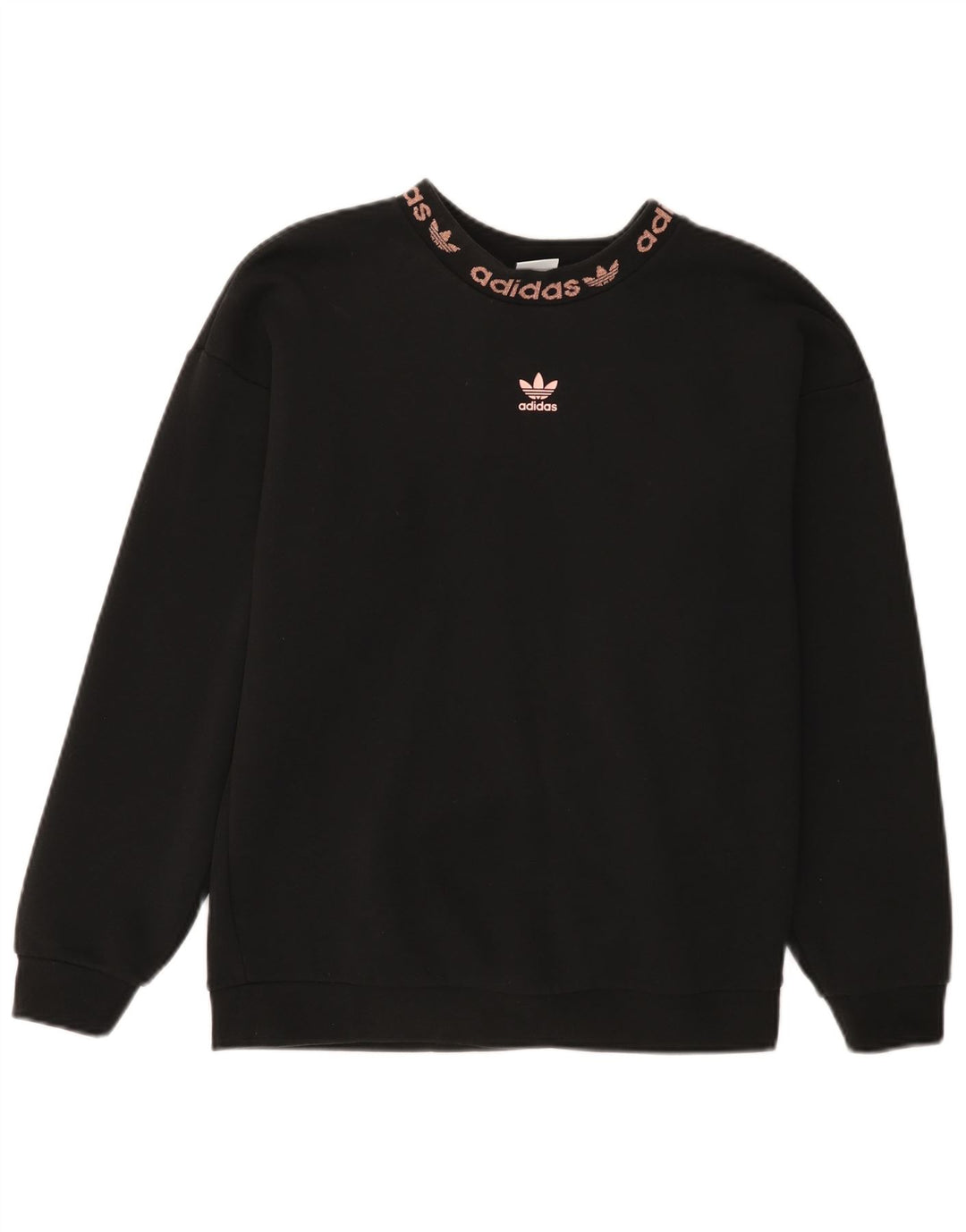 Adidas Sweat-shirt surdimensionné graphique pour femme UK 4 petit coton noir