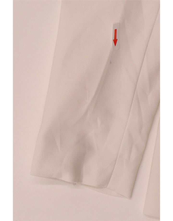 Zara Veste Blazer 1 Bouton Femme UK 14 Grand Coton Blanc
