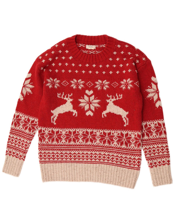 Fat Face Pull ras du cou pour femme UK 10 Petit Rouge Noël