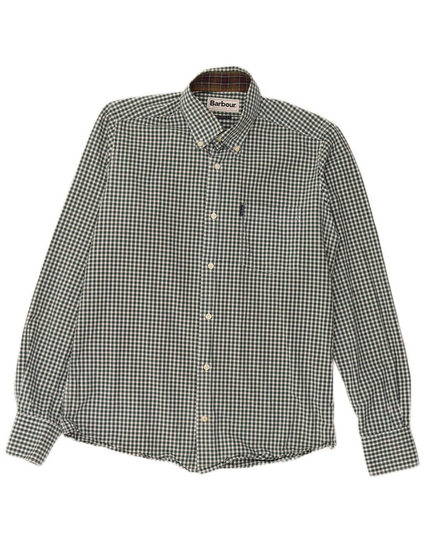Barbour Chemise coupe ajustée pour hommes Petit coton vichy vert