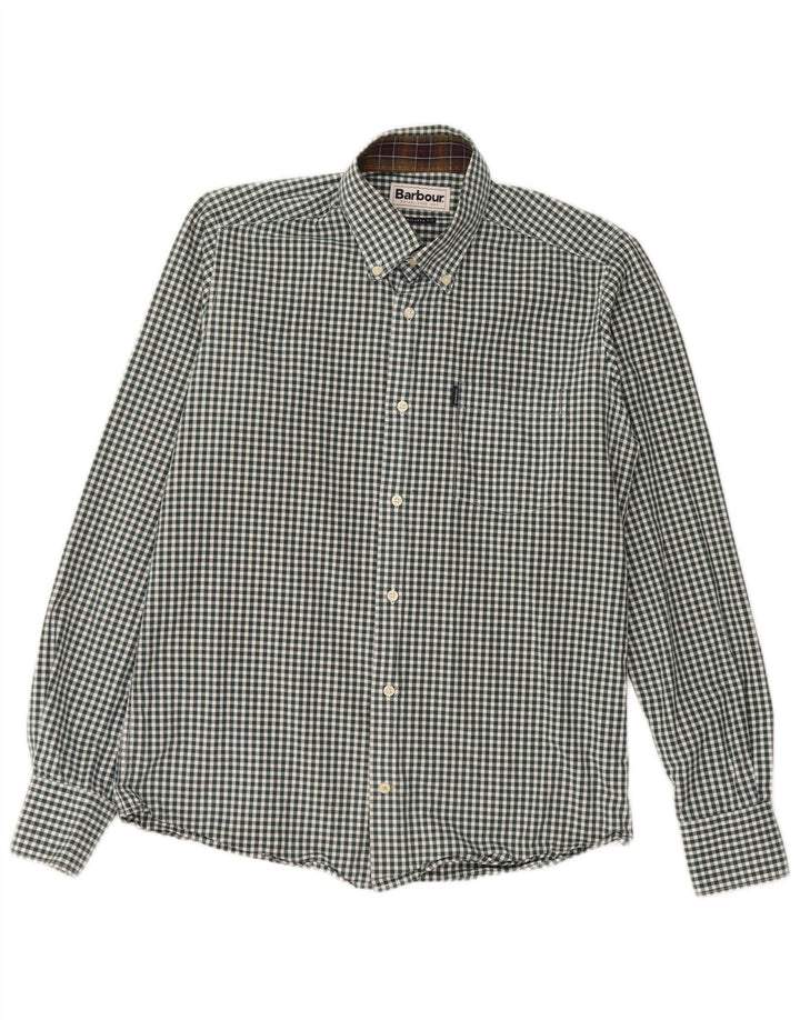 Barbour Chemise coupe ajustée pour hommes Petit coton vichy vert