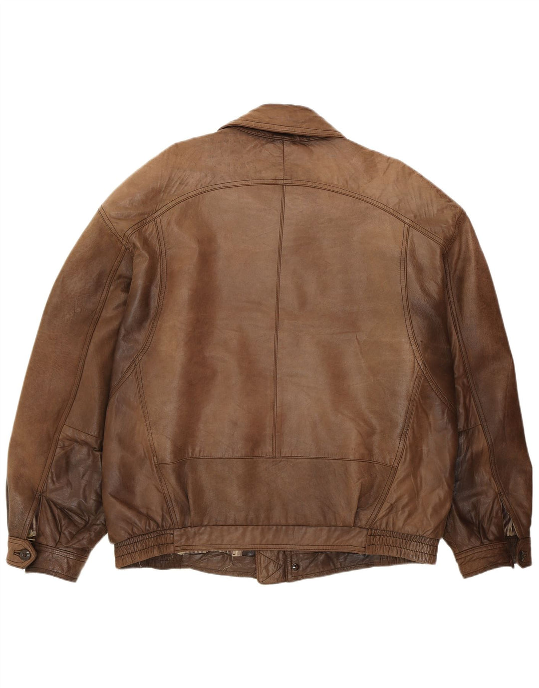 veste en cuir bomber homme vintage IT 54 2XL Cuir marron rétro
