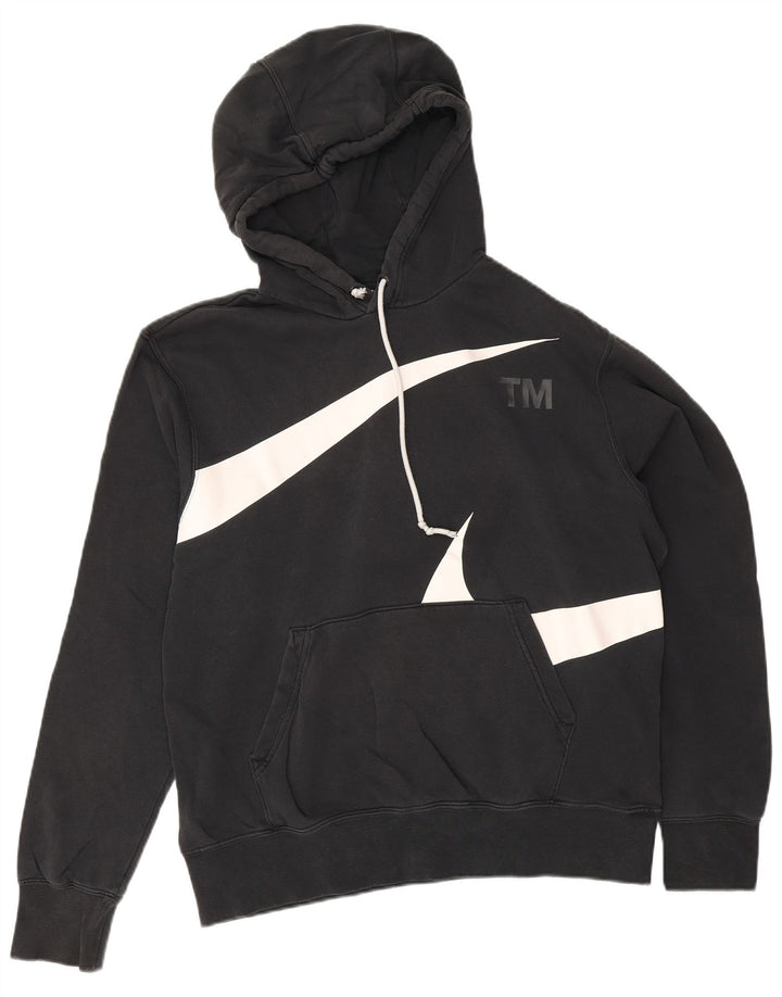 Nike Pull à capuche graphique en coton noir moyen pour homme