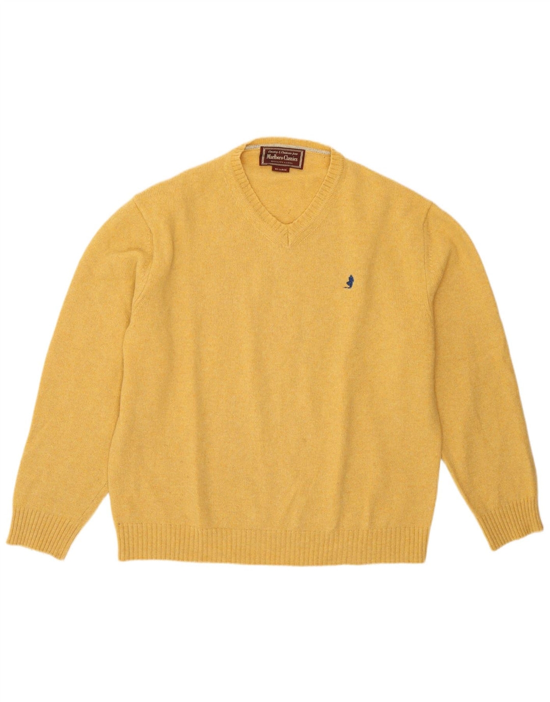 Marlboro Classics Pull col V pour homme 2XL Jaune Laine