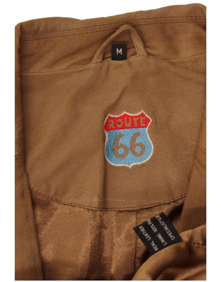 Route 66 Veste blazer en cuir à 2 boutons pour homme UK 38 Marron moyen