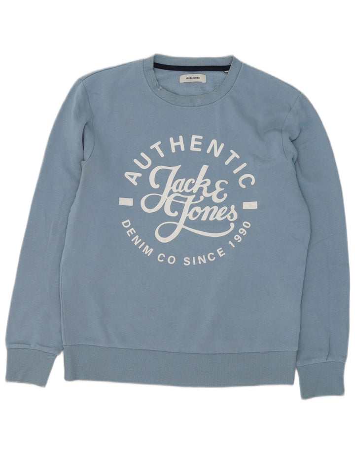 Jack & Jones Sweat-Shirt Graphique Homme Bleu Moyen Coton