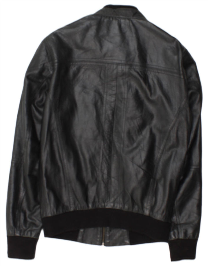 veste en cuir homme vintage UK 36 Petit cuir noir