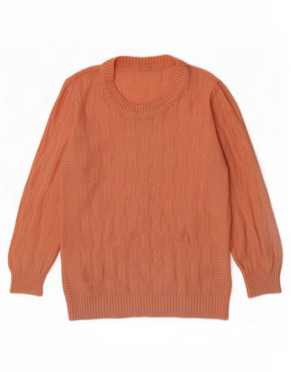 vintage Femmes Bateau Cou Jumper Pull UK 14 Rose Moyen