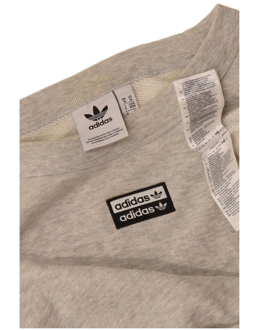 Adidas Sweat-shirt coupe ample pour homme Gris moyen chiné en coton